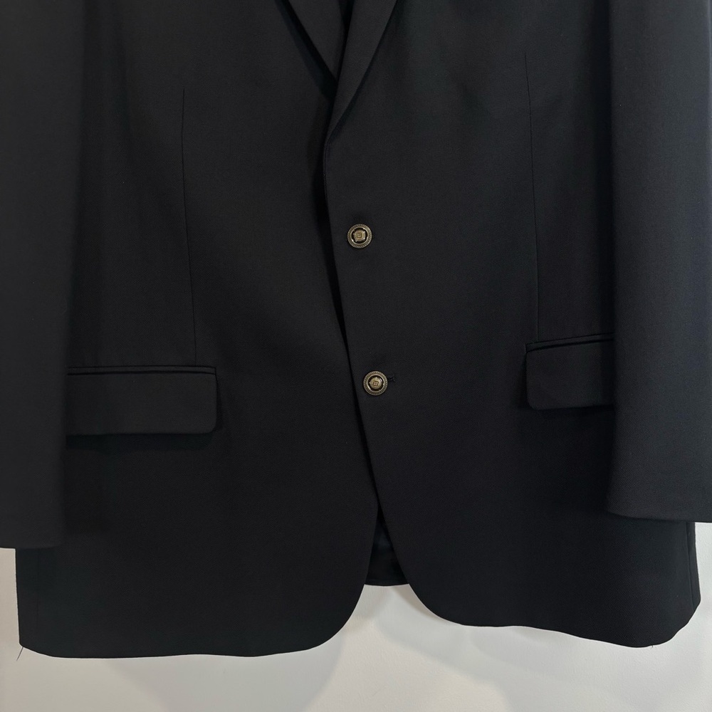 Vintage Oscar De La Renta Elegant Black Pure Virgin Wool Blazer Jacket Size 46R - Picture 4 of 13